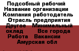 Подсобный рабочий › Название организации ­ Компания-работодатель › Отрасль предприятия ­ Другое › Минимальный оклад ­ 1 - Все города Работа » Вакансии   . Амурская обл.